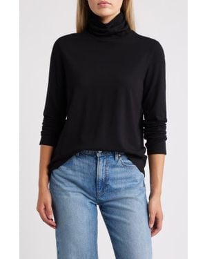 Caslon Long Sleeve Turtleneck Top - Black