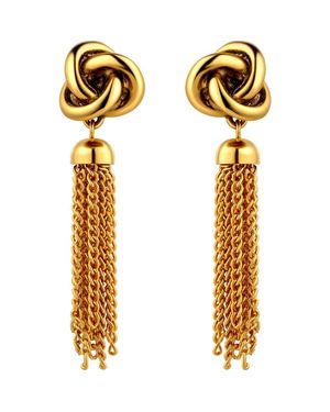 Christina Capo Tassel Knot Drop Earrings - Metallic