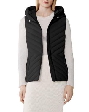 SOIA & KYO Estelle Water Resistant 700 Fill Power Hooded Down Vest - Black