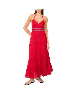 Vince Camuto V Neck Tiered Maxi Dress