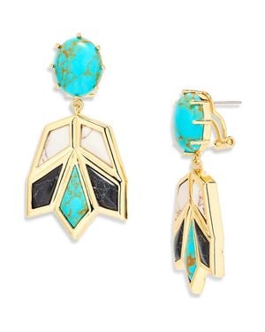 Lele Sadoughi Stone Lotus Earrings - Blue