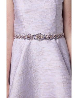 Un Deux Trois Ribbon Rhinestone Belt - Purple