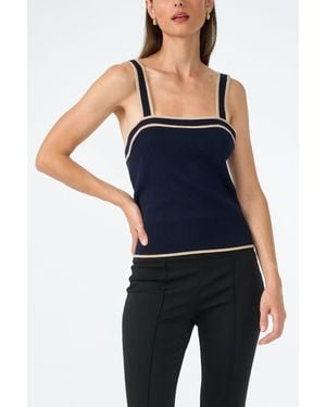 Trina Turk Casady Square Neck Knit Cami - Blue
