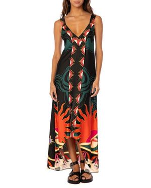 Maaji Flamingo Night Lowry Cover-Up Maxi Dress - Black