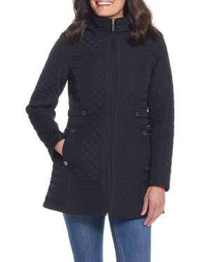 Gallery Quilted Water Resistant Hooded Jacket - Blue