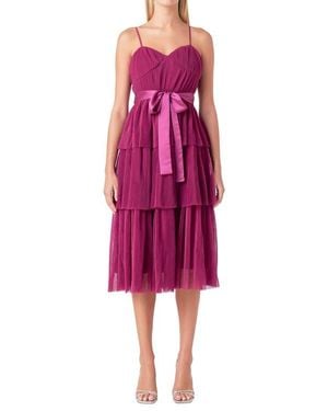 Endless Rose Tiered Tulle Midi Dress