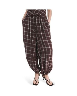 Mango Drawstring Balloon Pants - Brown