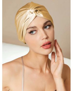 SILKSILKY Pure Silk Knot-Front Hair Bonnet - Natural