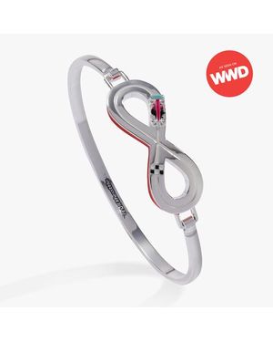 ALEX AND ANI Hot Wheels Figure 8 Racecar Tension Bangle - White