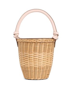 PAMELA MUNSON The Jane Woven Rattan Basket Bag - Metallic