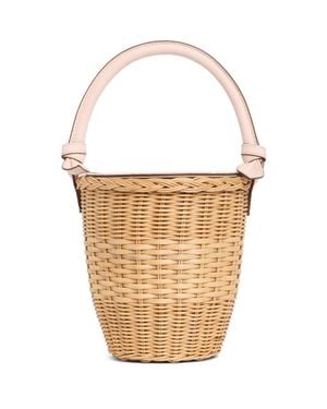 PAMELA MUNSON The Jane Woven Rattan Basket Bag - Metallic