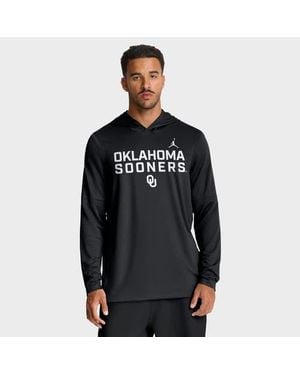 Nike Oklahoma Sooners 2025 Sideline Performance Long Sleeve Hoodie T-Shirt - Black