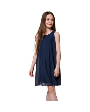 Un Deux Trois Chiffon Shift Dress - Blue