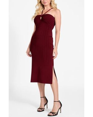 Guess Sofie Mirage Rib Dress - Red