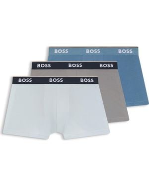 BOSS 3-Pack Stretch Cotton Trunks - Blue