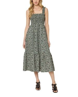 The Standard Stitch The Smocked Ruffle Tank Midi Dress - Green