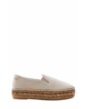 VISCATA Castell Canvas Espadrille Platforms - Gray