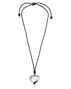 Ettika Puffy Heart Pendant Necklace - Black