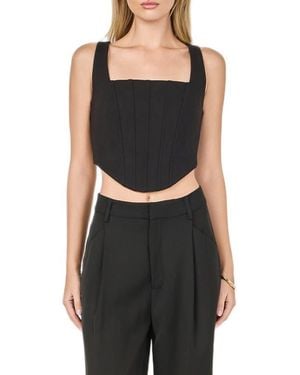 Endless Rose Structured Crop Corset Top - Black