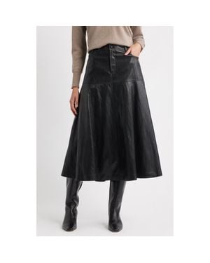 Kobi Halperin Rhea Faux Leather Midi Skirt - Black