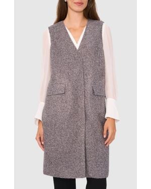 Halogen® Faux Shearling Long Vest - Purple