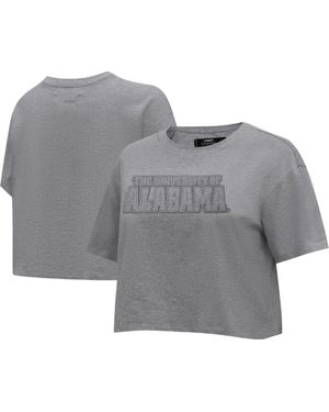 Pro Standard Alabama Crimson Tide Tonal Neutral Boxy Cropped T-Shirt - Gray