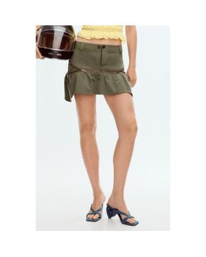 Desigual Ruffle Miniskirt - Green