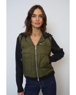 Central Park West Brady Hooded Sweater Sleeve Jacket - Green