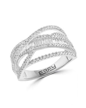 Effy 14K Diamond Openwork Crossover Ring - White