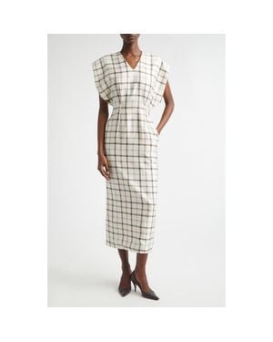 Brandon Maxwell The Keaton Virgin Wool & Silk Midi Dress - White