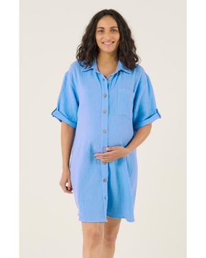 Cache Coeur Bertille Maternity And Nursing Beach Dress - Blue