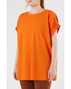 Marina Rinaldi Epoca Cotton Poplin Top - Orange