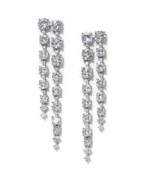 Nadri Sunshower Double Linear Drop Earrings - Black