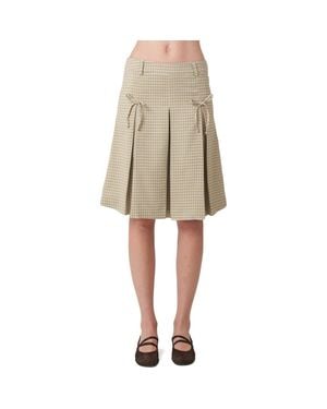 Find Me Now Pleated Bow Skirt - Natural