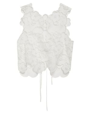 Cecilie Bahnsen Alfie Floral Embroidered Top - White