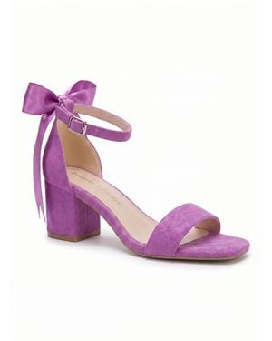 Forever & Always Shoes Rochelle Ivory Bridal Sandals With Ribbon - Pink