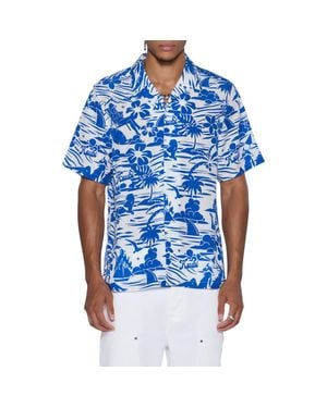Ksubi Lagoon Print Camp Shirt - Blue