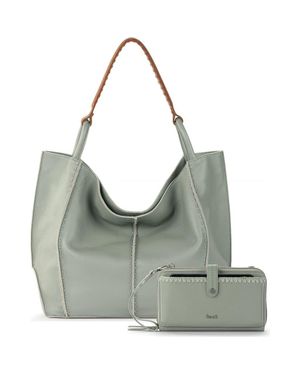 The Sak Los Feliz Large Tote Leather Bag & Iris Smartphone Bundle - Green