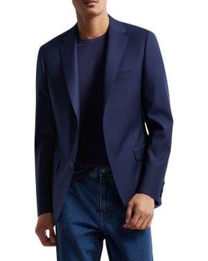 Samuelsohn Double Twist 130S Wool Blazer - Blue