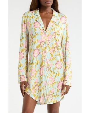 Kilo Brava Print Long Sleeve Sleep Shirt - Multicolor