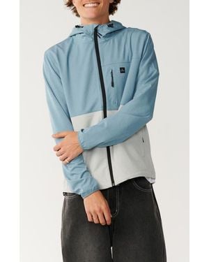 Rip Curl Elite Anti Series Water Repellent Hooded Jacket - Blue