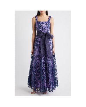 Eliza J Embroidered Sequin Ballgown in Blue | Lyst