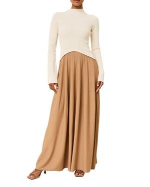 Solid & Striped Soglio Long Sleeve Maxi Swetter Dress - Natural