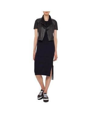 Akris Punto Leather Mini Biker Jacket - Black