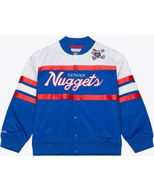 Mitchell & Ness Denver Nuggets Hardwood Classics Head Coach Lightweight Satin Full-Snap Jacket - Blue