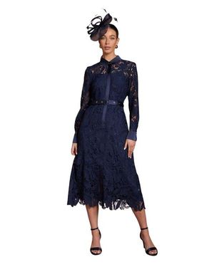 Coast Lace Shirt Long Sleeve Dress - Blue