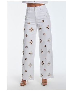 The Noli Shop Aria Coated Flare Jean Petite - Blue