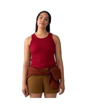 Hikerkind Ribbed Merino Tank Top - Red