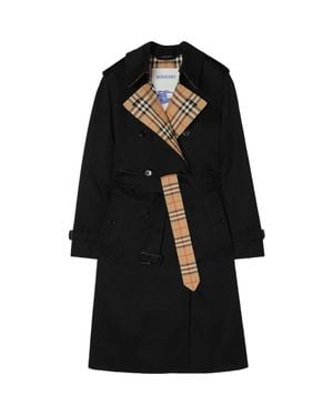 Burberry Long Gabardine Lakefield Trench Coat - Black