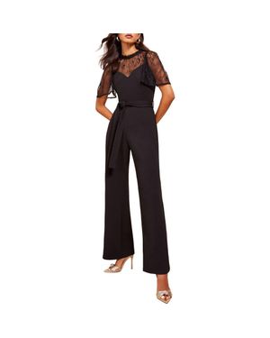 Friends Like These Lace Inset Jumpsuit - Black